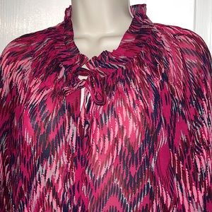 Banana Republic Semi Sheer Peplum Tie Top